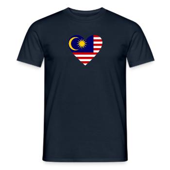 Malaysia Heart - Men's T-Shirt - navy - Front - AI Model Male 178 light (178cm)