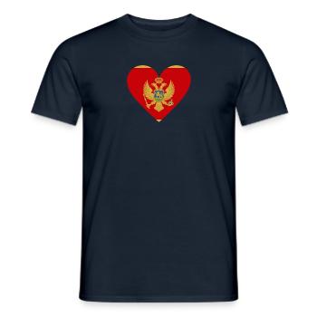 Montenegro Heart - Männer T-Shirt - Navy - Vorne - AI Model Male 178 light (178cm)