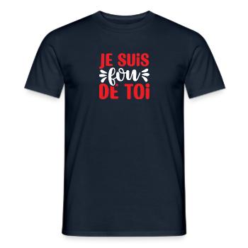 Je suis fou de toi - T-shirt homme - marine - Devant - AI Model Male 178 light (178cm)