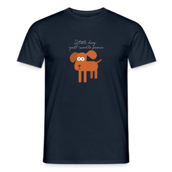 chien, regard triste, illustration, chien, chien mignon - T-shirt homme - marine - Devant - AI Model Male 178 light (178cm)