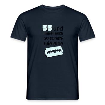 55 fünfundfünzigster birthday: and still as - Men's T-Shirt - navy - Front - AI Model Male 178 light (178cm)