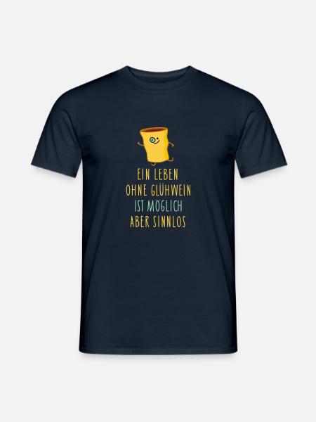 Ohne Glühwein - Männer T-Shirt - Navy