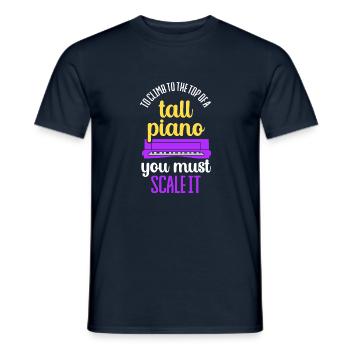To climb to the top of a tall piano - Männer T-Shirt - Navy - Vorne - AI Model Male 178 light (178cm)