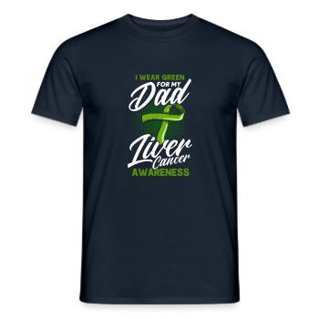 I wear green for my father liver cancer - Men's T-Shirt - navy - Front - AI Model Male 178 light (178cm)