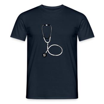 Doctor Stethoscope Symbol Medical Hear Expertise - Men's T-Shirt - navy - Front - AI Model Male 178 light (178cm)