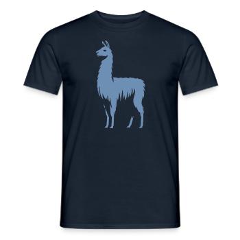 Llama Silhouette - Men's T-Shirt - navy - Front - AI Model Male 178 light (178cm)