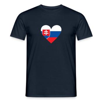 Slovakia Heart - Men's T-Shirt - navy - Front - AI Model Male 178 light (178cm)