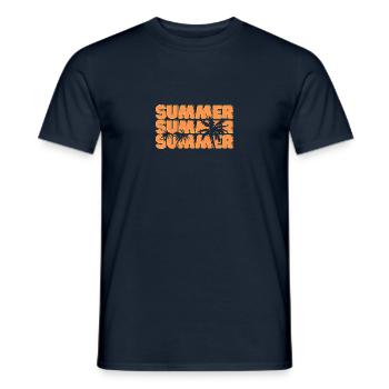 Sommer - Männer T-Shirt - Navy - Vorne - AI Model Male 178 light (178cm)