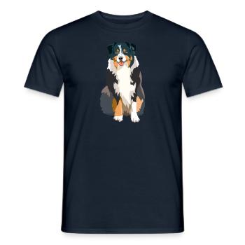 Australian Shepherd - Men's T-Shirt - navy - Front - AI Model Male 178 light (178cm)