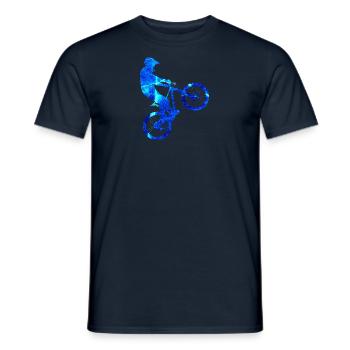 Mountain Bike Wheelie Backwheelhop - T-shirt homme - marine - Devant - AI Model Male 178 light (178cm)