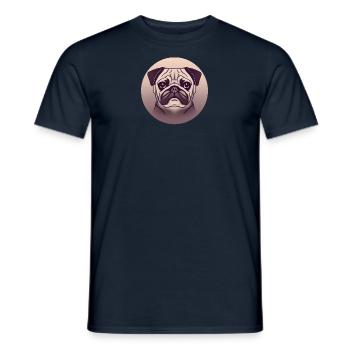 Mops im Kreis Emblem - Männer T-Shirt - Navy - Vorne - AI Model Male 178 light (178cm)
