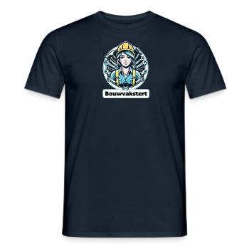 Bauarbeiterin Frau hochladen - Männer T-Shirt - Navy - Vorne - AI Model Male 178 light (178cm)