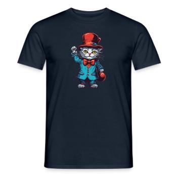 Clown Animal / Cirque / Drôle / Coloré / Spectacle / Chat - T-shirt homme - marine - Devant - AI Model Male 178 light (178cm)