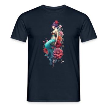 Die Frau aus den Blumen - Männer T-Shirt - Navy - Vorne - AI Model Male 178 light (178cm)