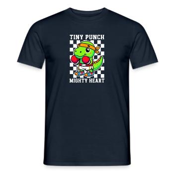 Tiny Punch Mighty Heart Dino Boxer Trex - Men's T-Shirt - navy - Front - AI Model Male 178 light (178cm)