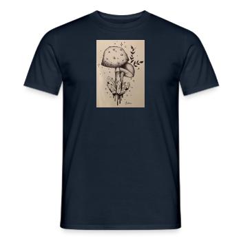 Kristall PILZE - Männer T-Shirt - Navy - Vorne - AI Model Male 178 light (178cm)