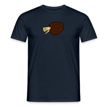 haXe os de la jambe de porc de viande - T-shirt homme - marine - Devant - AI Model Male 178 light (178cm)