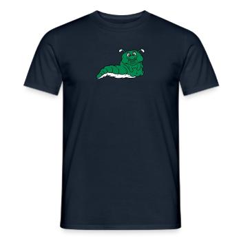 fat fat overweight hunger eat eat full worm snail - Men's T-Shirt - navy - Front - AI Model Male 178 light (178cm)