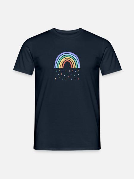 Regenbogen Regen - Männer T-Shirt - Navy