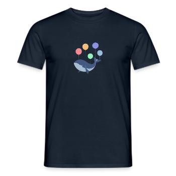 Magischer Wal, der mit Ballons aufsteigt - Männer T-Shirt - Navy - Vorne - AI Model Male 178 light (178cm)