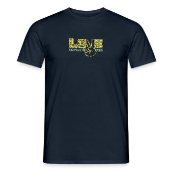 Love and Peace - Liebe und Frieden - Männer T-Shirt - Navy - Vorne - AI Model Male 178 light (178cm)