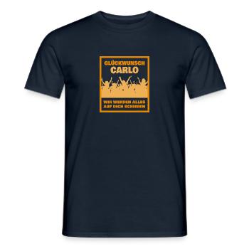 Geschenk für Carlo - Männer T-Shirt - Navy - Vorne - AI Model Male 178 light (178cm)