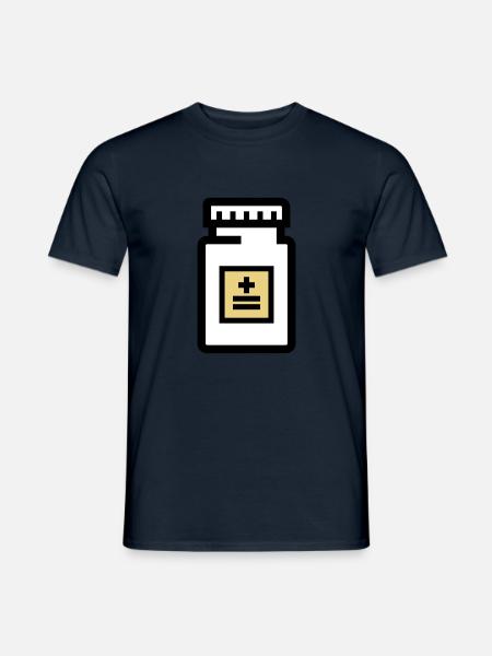 Tablettendose für Pillen und Medikamente - Männer T-Shirt - Navy