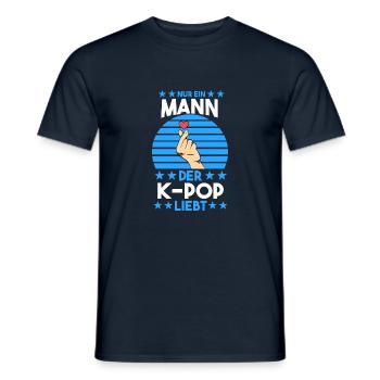 K-pop - Männer T-Shirt - Navy - Vorne - AI Model Male 178 light (178cm)