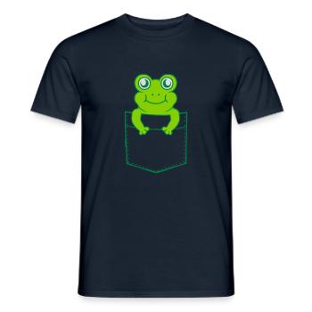 On the go Shirt Bag Frog Comic - Men's T-Shirt - navy - Front - AI Model Male 178 light (178cm)