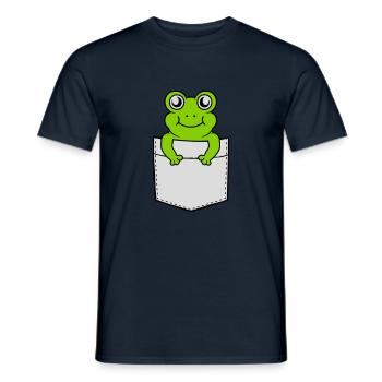 Poche de poitrine petite grenouille douce - T-shirt homme - marine - Devant - AI Model Male 178 light (178cm)