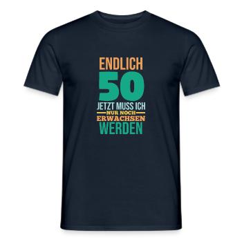 Fünfzig 50 Jahre Fünfzigster Geburtstag - Männer T-Shirt - Navy - Vorne - AI Model Male 178 light (178cm)