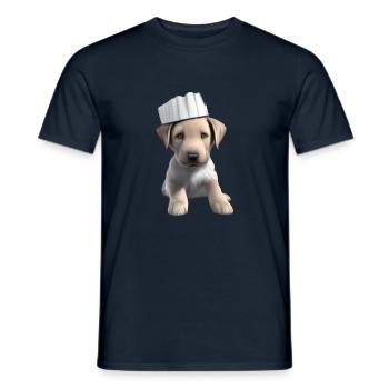 Labrador Retriever Restaurateur Puppy Cooking - T-shirt homme - marine - Devant - AI Model Male 178 light (178cm)