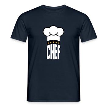 5 Star Chef's Hat Le Chef Kitchen Master - Men's T-Shirt - navy - Front - AI Model Male 178 light (178cm)