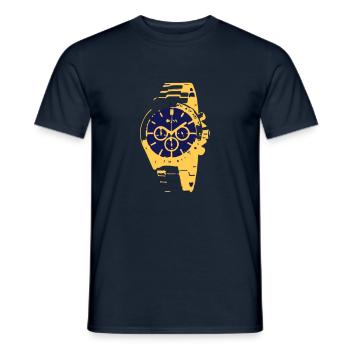 GOLDUHR - Männer T-Shirt - Navy - Vorne - AI Model Male 178 light (178cm)
