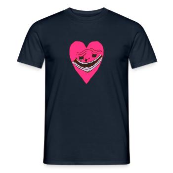 Heart Grimace - Ugly Heart Face - Men's T-Shirt - navy - Front - AI Model Male 178 light (178cm)