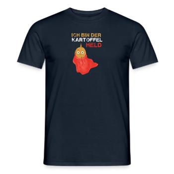 potato hero,hero,potato,comic - Men's T-Shirt - navy - Front - AI Model Male 178 light (178cm)