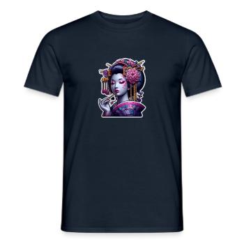 Geisha Japanisch - Männer T-Shirt - Navy - Vorne - AI Model Male 178 light (178cm)
