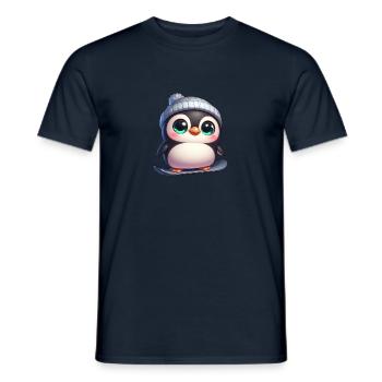 Süßer Pinguin Snowboard Winter Cartoon - Männer T-Shirt - Navy - Vorne - AI Model Male 178 light (178cm)