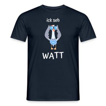 ick seh watt Möwe Fernglas - Männer T-Shirt - Navy - Vorne - AI Model Male 178 light (178cm)