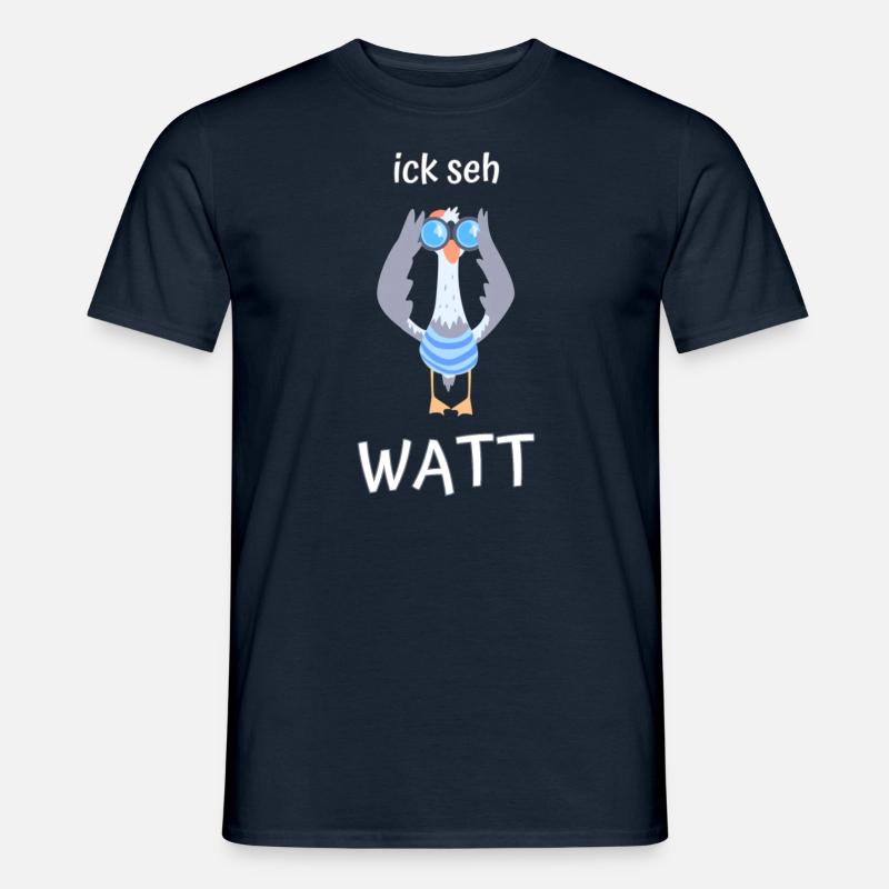 ick seh watt Möwe Fernglas - Männer T-Shirt - Navy