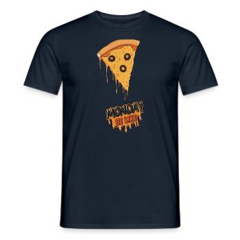 Monday Be Like – Funny Pizza Motif Olives - Men's T-Shirt - navy - Front - AI Model Male 178 light (178cm)