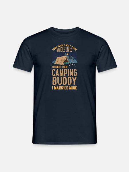 Camping Buddies Camp Husband Wife Camping Couple - Männer T-Shirt - Navy