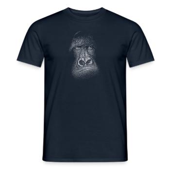 Gorilla mit Wollmütze! Menschenaffe Illustration - Männer T-Shirt - Navy - Vorne - AI Model Male 178 light (178cm)