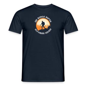 Die Berge rufen, ich muss gehen - Männer T-Shirt - Navy - Vorne - AI Model Male 178 light (178cm)
