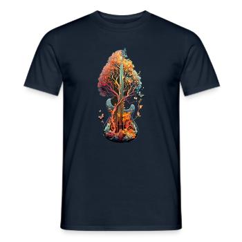 Geschenk Gitarre Splash Art Baum Gitarrist - Männer T-Shirt - Navy - Vorne - AI Model Male 178 light (178cm)