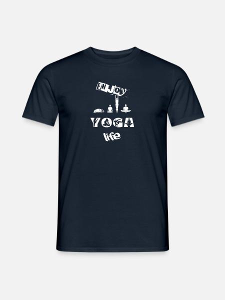 weißes Yogaleben - Männer T-Shirt - Navy