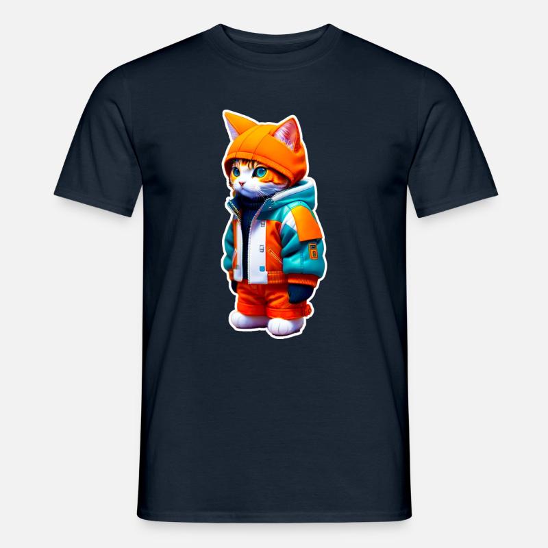 Space Cat - Männer T-Shirt - Navy