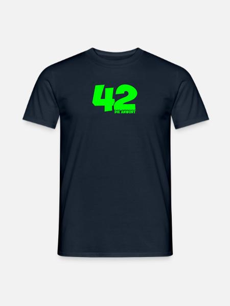 42 Die Anwort - Männer T-Shirt - Navy