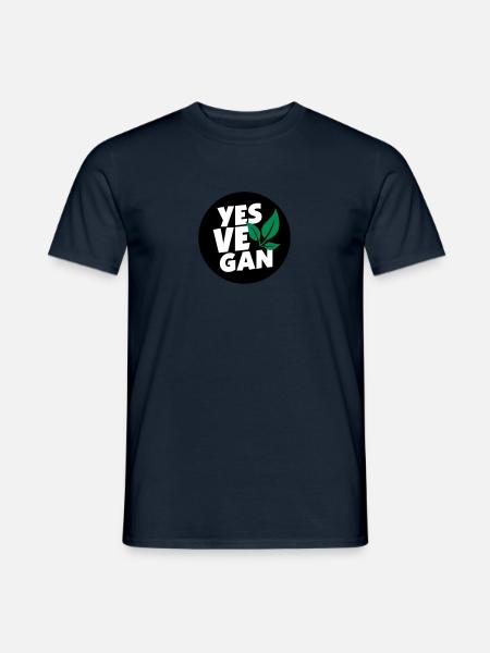 Yes Vegan / Yes ve gan (3c) - Men's T-Shirt - navy