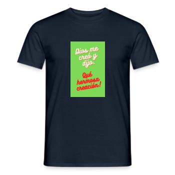 DIOS ME CRÉO Y DIJO. QUÉ HERMOSA CREACIÓN - T-shirt homme - marine - Devant - AI Model Male 178 light (178cm)